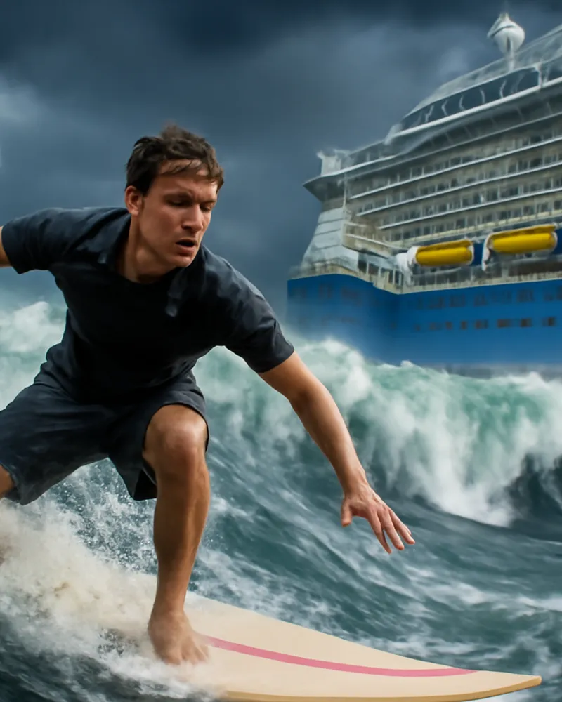 Échec total : mon aventure désastreuse de surf à bord d'un bateau de croisière Royal Caribbean